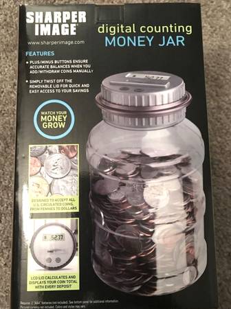 Sharper Image Digital Coin Counting Jar 1