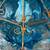 Pair of Vintage Turquoise Bubble Glass & Gilt-Metal Pendant Lantern Li 7 thumbnail
