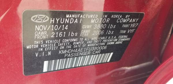 2015 hyundai elantra se 122k millas funciona perfecto sin accidentes título rosa - $4,900 (los ángeles)63615887997187124