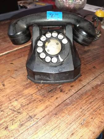 Vintage Black Rotary Telephone Phone 1