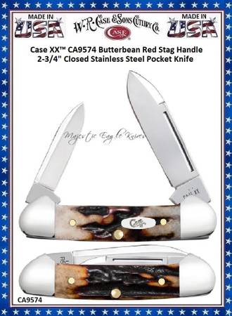 W.R. Case & Son's Cutlery CA9574 Case XX™ Butterbean Red Stag Handle 1