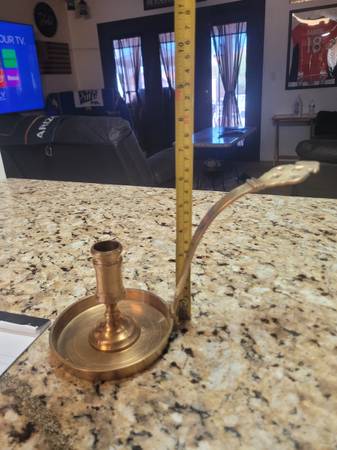 Vintage solid brass Chamberstick candle holder 1