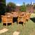 Pacific Rim Trading Company Solid Teak Table and 6 Peanut Teak Patio Dining Chai 2 thumbnail