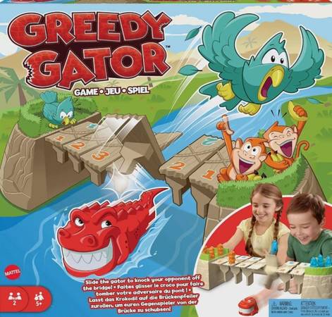 New In Box - Greedy Gator 2-Player Kids Game for Game Nights & Parties By Mattel 1