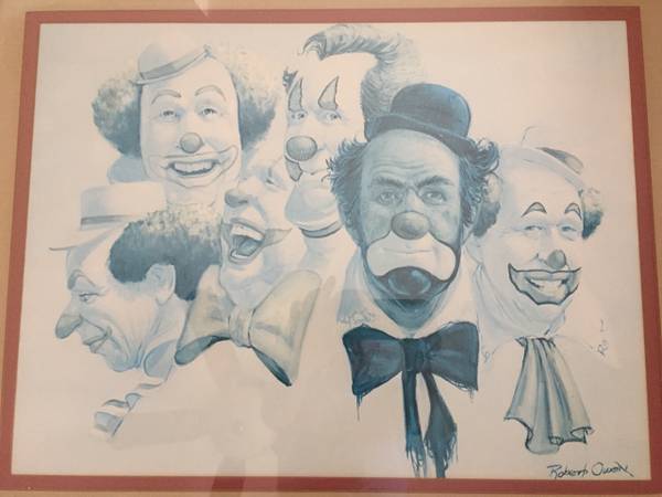 Framed Clown Prints/Wall Art - Signed 1