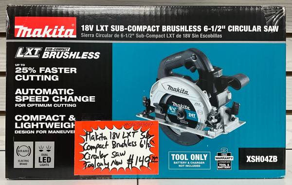 Makita 18V LXT Sub-Compact Brushless 6 1/2” Circular Saw Tool Only New 1