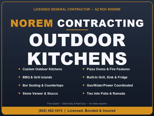 Licensed Contractor for Outdoor Kitchens, Bars, Grills and Fire Pits 1
