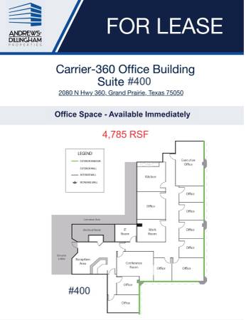 Grand Prairie office suite for lease #400|$20.00 RSF | Full Service 1