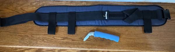 Gait belt and handle to assist elderly to get out of the car. 1