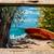 Small beach painting with driftwood frame 2 thumbnail
