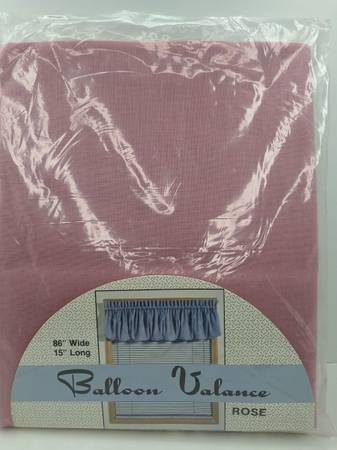 RARE Rayon Challis Balloon Rod Pocket Valance, 86" x 15" - Rose 1