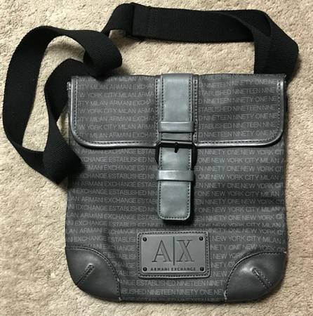 Armani Exchange Textured Leatherette Unisex Pocket Bag 1