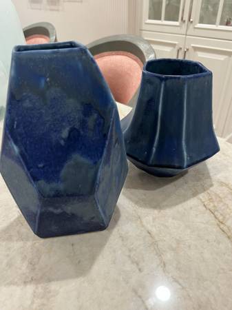Pair of Dark Blue Vases 1