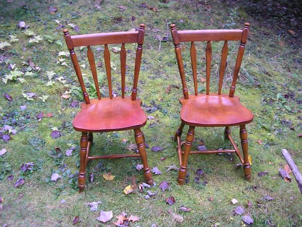 Pair of solid maple chairs by Hale of Vermont 1960's 1