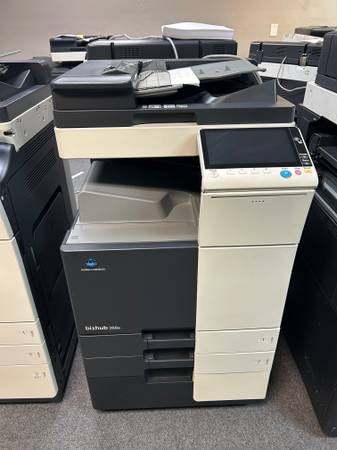Konica Bizhub 368e black & white printer / copier, color scanner 1