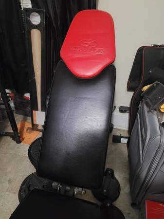 Bowflex adjustable 5 pt bench + extras 1