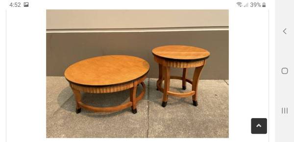 REDUCED RARE Burled Walnut MCM Mid Century LANE Coffee & End Table Set 1