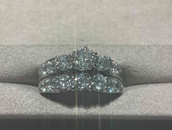 3 CT. T.W. Diamond Past Present Future® Bridal Set 1