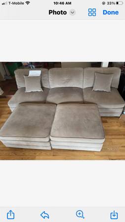 Light brown/taupe 5 piece sectional couch 1