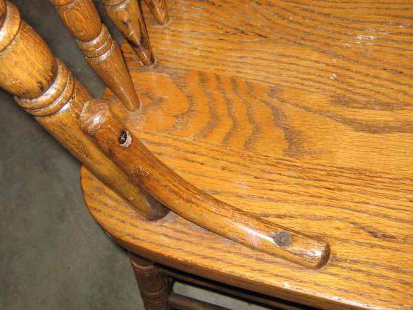 2 oak chairs - $20 (kck)62940363373443123