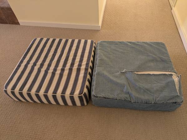 Two Floor seating cushions with zipped covers - Free 1