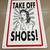 TAKE OFF SHOES! Retro Tin Vintage Style Wall Sign 2 thumbnail