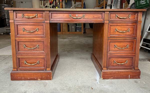 Solid Cherry Executive Desk, Made in N. Carolina, File Storage, Lock 1