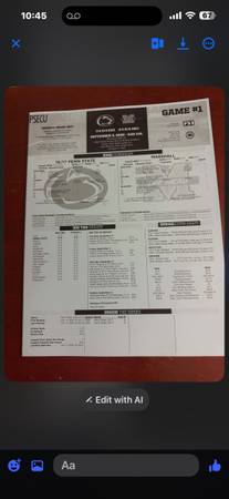 Penn state program from Campbell’s first game 1