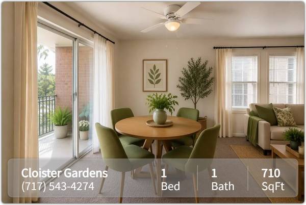 Spacious, comfortable 710 Sq Ft 1 bed, 1 bath! Now showing! 1