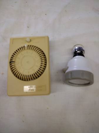 Used electric timer $3 Used shower head $3 1