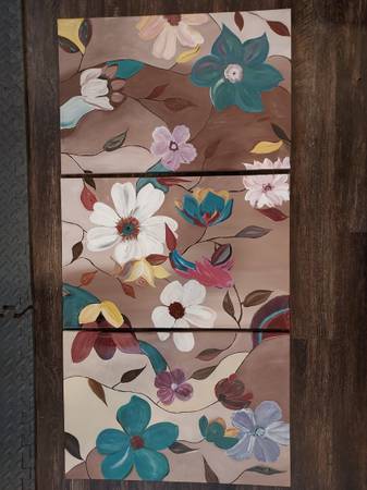 Wall Art - 3-piece canvas acrylic painting 1