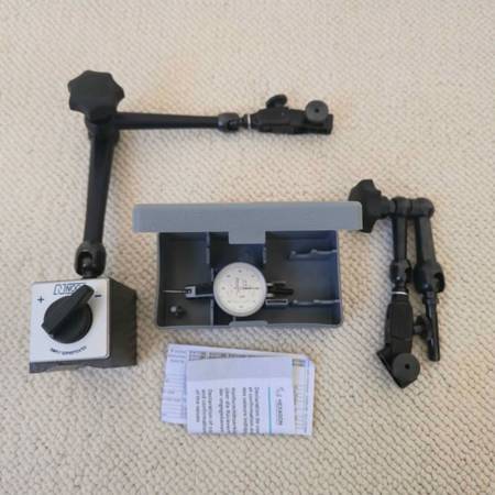 Interapid 312B-3 .0001" Dial Test Indicator w/ NOGA Magnetic Base & Holders 1