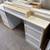 67"W White Dry Bar Granite Top 6 Dovetail Drawers Used Good Condition 3 thumbnail