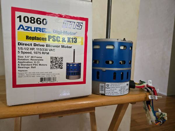 Azure Mars 10860 Furnace Blower Motor 1