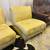 Pair of 2 Heywood Wakefield Mid Century Yellow Silk Slipper Chairs 9 thumbnail