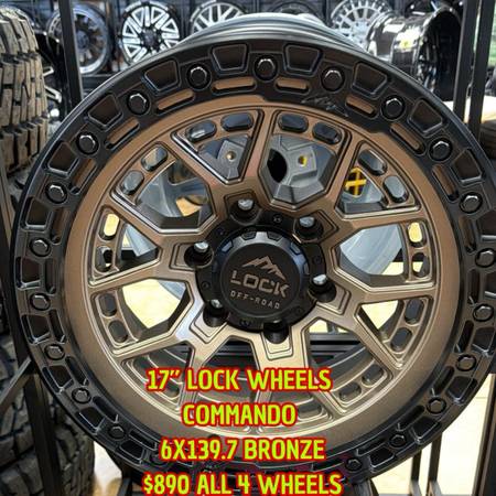 LOCK LUNATIC WHEELS 8X180 17" BRONZE WITH BLACK MATTERING $890 ALL 4-WHEELS® 1