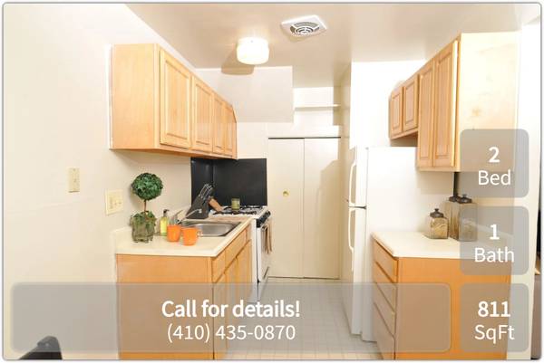 $1,400 / 2br - 811ft2 - Fluffy, Fido, and you! Our 2 Bed / 1 Bath is ready to move in. (Baltimore)63685909018115120