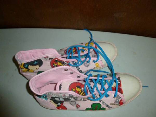 Womens Harajuku High Top Canvas Sneakers 11 Pink 1