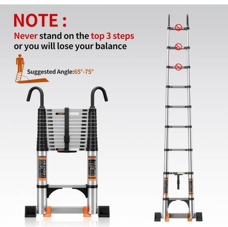 Jiashche Telescoping Ladder,13.5FT - brand new in box - down from $112.00 1