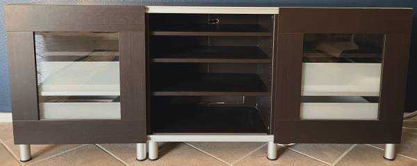 Ikea Media Cabinet Dark Brown Grain 1