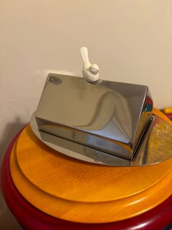 Stainless steel, birdhouse, butter dish 1