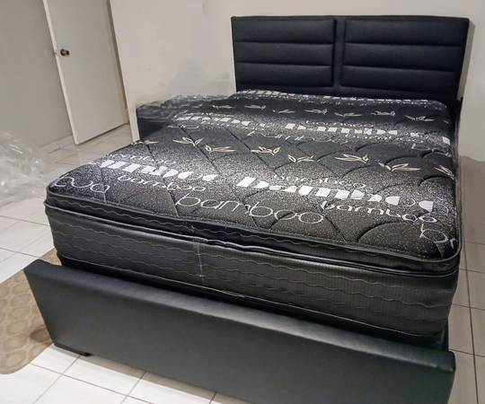 $599 Queen bed frame with mattress and boxspring brand new free delive 1