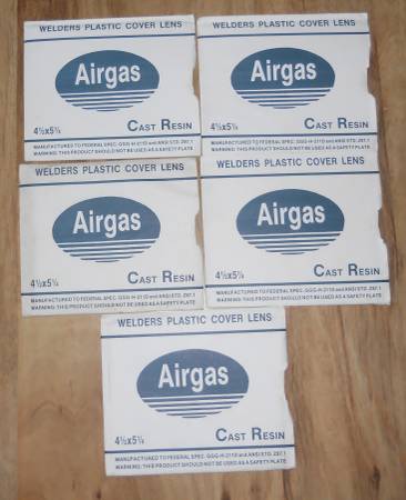 Welders Plastic Cover Lens, Cast Resin, 4 1/2" x 5 1/4" 1 Lot, Qty: 11 1
