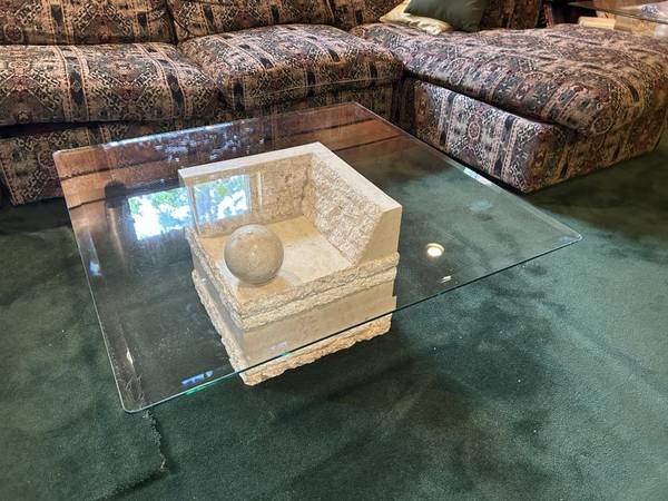 Stone And Glass Coffee Table 1