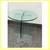 Vintage Post Modern Round Glass Side Table 3 thumbnail