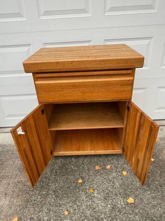 Butcher Block Table and Cabinet 1