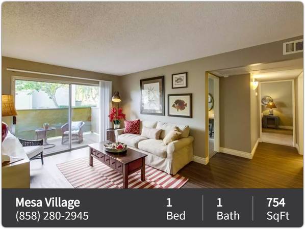 $2,455 / 1br - 754ft2 - Pet-friendly 1 bed / 1 bath! Your dogs and cats are welcome! (San Diego - Mira Mesa)64037219136513120
