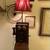 Antique oak wall phone lamp 9 thumbnail