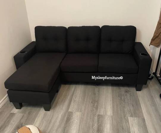 1867 black fabric sectional sofa 1