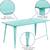 Commercial Grade Rectangular Mint Green Metal Indoor-Outdooor Tables 4 thumbnail